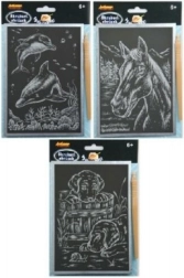 Ezüst kaparós képek A5, vegyes motívumok, 24 db dobozban