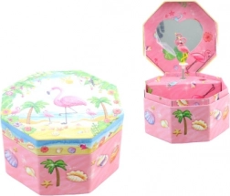 Zenei ékszerdoboz flamingóval