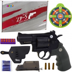 Revolver játékfegyver habszivacs lövedékekkel és gélgolyókkal