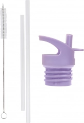 A Little Lovely Company kupak-, kefe- és szívószálkészlet 350 ml-es rozsdamentes acél palackhoz – Egyszarvúak