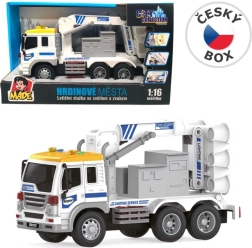 Repülőtéri szolgálati autó fénnyel és hanggal, 26 cm