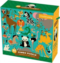 Mudpuppy jumbo puzzle – állatok a nagyvilágból, 25 darab
