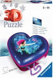 RAVENSBURGER 3D puzzle szív – sellős ékszerdoboz, 54 darab