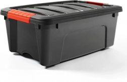 Műanyag tárolódoboz 12 l fedéllel DOLONI, fekete