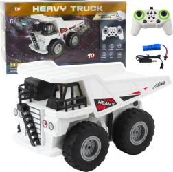 RC billenőplatós HEAVY TRUCK 1:24 fehér, fényekkel és hangokkal