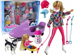 ANLILY baba téli sportokkal huskyval és hórobogóval