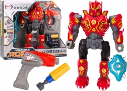 Csavarozható robot fúrógéppel, csavarhúzóval, fényekkel és hangokkal – piros