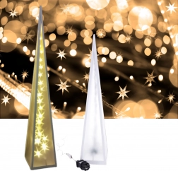 Piramisa LED forgó csillagokkal 13×13×60 cm