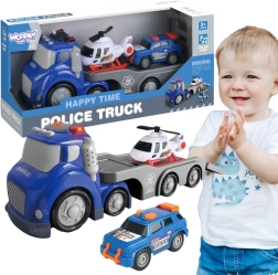 Woopie kék rendőrségi vontatóautó City Truck fény- és hangeffektekkel