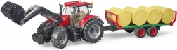 Traktor Bruder Case IH Optum 300 CVX elülső rakodóval és bálaszállítóval