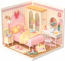 Rolife DIY házacska – hálószoba meleg LED világítással, 105 darab