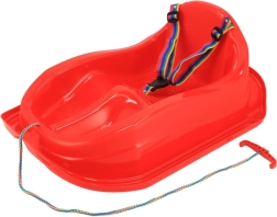 BABY MIX Mini műanyag szán támlával, piros