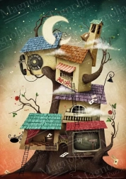 Magnólia 1000 darabos fa ház puzzle