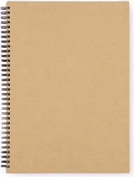 A4-es gyűrűs jegyzetfüzet kraft kivitelben, dupla spirállal, laminált borítóval