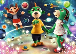 Csillogó puzzle Treflíci: A csillagok között