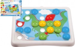 mozaikos játék kisgyermekeknek 3,2 cm-es pöttyökkel, 36 db és 7 sablon