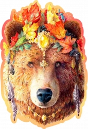 Stílusos Medve fa puzzle a Wooden Citytől