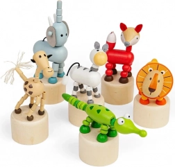 Bigjigs Toys fa nyomógombos állatkák Safari