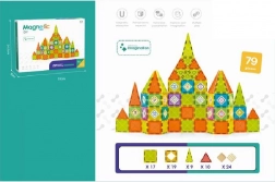 Mágneses építőkészlet 79 darab