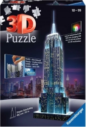 RAVENSBURGER világító 3D puzzle Empire State Building – éjszakai kiadás, 216 darabos