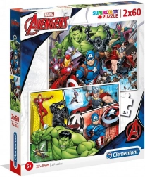 Puzzle 2x60 darabos Super Kolor - Avengers
