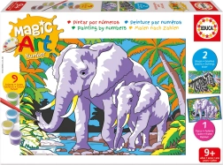 Számozott kifestő: elefántok és zebrák EDUCA