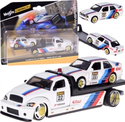 Maisto 1:64 méretarányú fém modell – vontató teherautó BMW M3 1988-cal