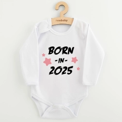 Babafődő body nyomattal new baby born in 2025, rózsaszín, 68-as méret