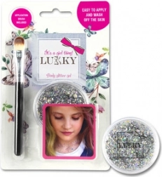 Lukky csillogó testgél ecsettel, ezüst