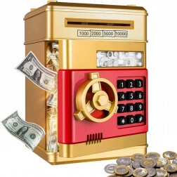 Interaktív széf-persely pénzhez kóddal