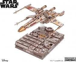 Ugears Star Wars X‑Wing vadászgép Luke Skywalker fa 3D mechanikus kirakó