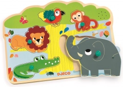 Djeco dzsungel állatos hangos puzzle