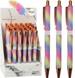 Automatikus fém csillogó toll kék betéttel 1,0 mm