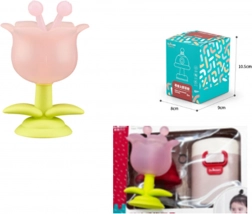 Érzékszervi rágóka virág alakban, rózsaszín, tokkal