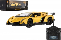 rc autó lamborghini 1:24 fénnyel 2,4 ghz, sárga