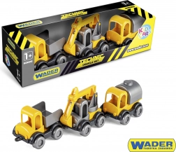 Kid Cars építőipari autókészlet 3 db műanyag 10 cm WADER
