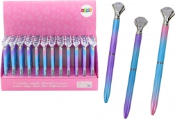 Golyóstoll gyémánttal, kék tinta 0,7 mm, vegyes színek