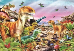 104 darabos puzzle – Dinoszauruszok földje CLEMENTONI