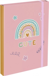 BAAGL gumis mappa iskolai füzetekhez A4 – Szivárvány, rózsaszín