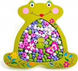 Fűzhető fa gyöngyök – béka