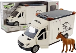 Teherautó Lovak Szállító jármű Fehér