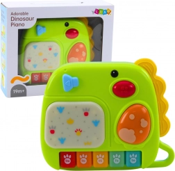 Interaktív gyerek dinoszaurusz zöld zongorácska