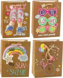 Papírtáska színes motívumokkal 23 x 18 x 10,5 cm