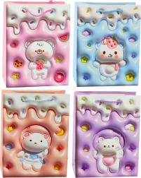 Papír ajándéktáska mackóval, pasztell színek 23 × 18 × 10,5 cm