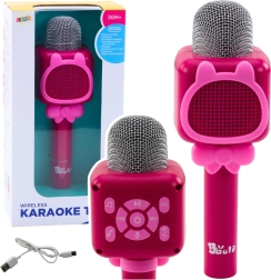 Vezeték nélküli Bluetooth karaoke mikrofon hangváltóval – rózsaszín