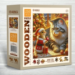 wooden city fa puzzle macska és egér 250 darab
