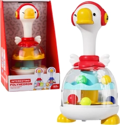 Golyós dobocska piros libával – interaktív forgó játék