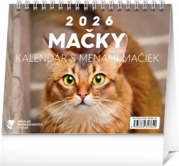 Asztali naptár Macskák 2026 macskanevekkel