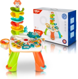 Interaktív asztalka csúszdával gyerekeknek fényekkel és hangokkal