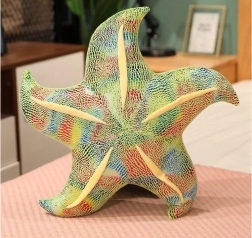 Zöld plüss csillag párna 45 cm